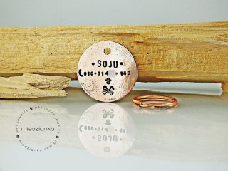 Ø32mm Adresówka miedziana 1 numer telefonu