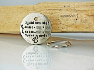 Ø32mm Adresówka z alpaki ZGUBIŁEM SIĘ
