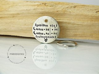 Ø32mm Adresówka z alpaki ZGUBIŁEM SIĘ