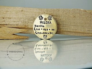 Ø32mm Adresówka z danymi właściciela mosiądz