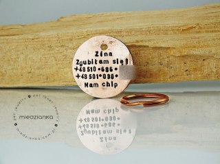 Ø32mm Adresówka z miedzi ZGUBIŁEM SIĘ