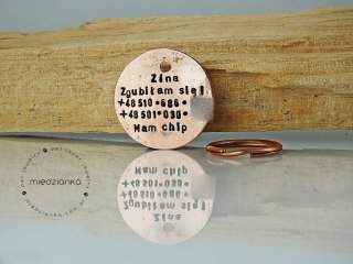 Ø32mm Adresówka z miedzi ZGUBIŁEM SIĘ