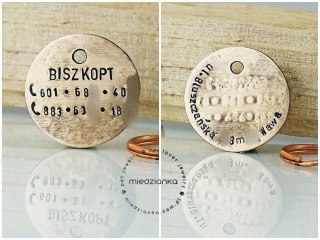 Ø32mm Dwustronna adresówka z adresem [brąz]