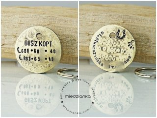 Ø32mm Dwustronna adresówka z adresem [mosiądz]