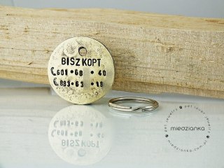 Ø32mm Dwustronna adresówka z adresem [mosiądz]