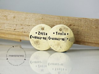 Ø32mm Set Adresówek dla psa Minimal [mosiądz]