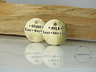 Ø32mm Set Adresówek dla psa Minimal [mosiądz]